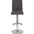 BARHOCKER Lederlook, Mikrofaser Dunkelgrau, Edelstahlfarben - Edelstahlfarben/Dunkelgrau, Design, Textil/Metall (42/87,5-113/54cm) - Novel