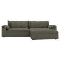 ECKSOFA Flachgewebe Grau  - Schwarz/Grau, Modern, Kunststoff/Textil (306/198cm) - Carryhome