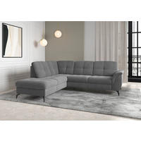 ECKSOFA ZORA E Grau Flachgewebe  - Schwarz/Grau, MODERN, Textil/Metall (212/244cm) - Sit & More