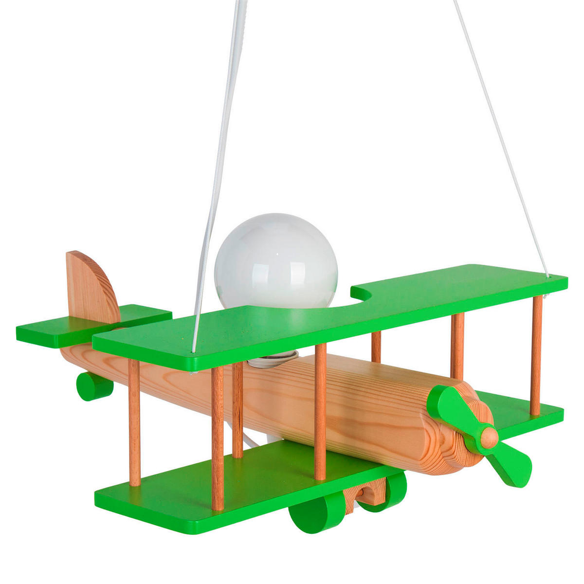 KINDERHÄNGELEUCHTE 42/45/75 cm   - Naturfarben/Grün, KONVENTIONELL, Holz (42/45/75cm)