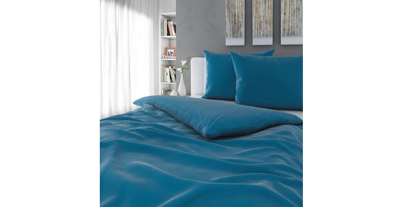 BETTWÄSCHE TANJA Satin 200/200 cm - Blau, Basics, Textil (200/200cm) - Novel
