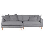 ECKSOFA in Cord Grau  140/270 cm  - Naturfarben/Grau, ROMANTIK / LANDHAUS, Holz/Textil (140/270cm) - Landscape