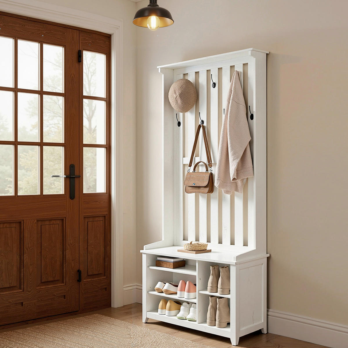 GARDEROBE 4-teilig  in 81/180/35 cm  - Weiß, Trend, Holzwerkstoff (81/180/35cm) - Boxxx