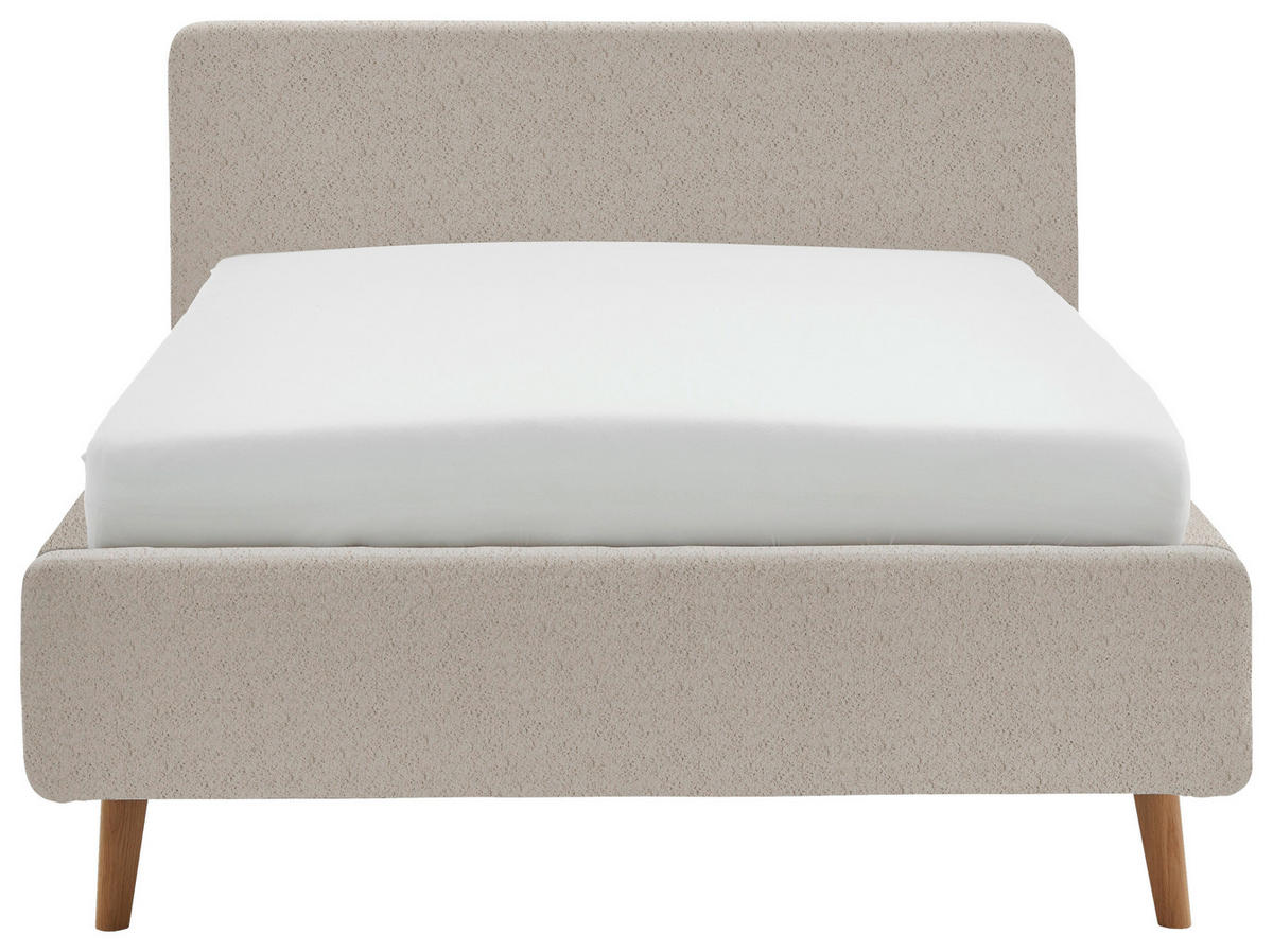 POLSTERBETT 140/200 cm  in Beige  - Eichefarben/Beige, Design, Holz/Textil (140/200cm) - MID.YOU