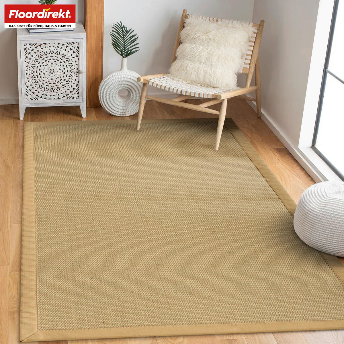 FLACHWEBETEPPICH 200/200 cm Amazonas Naturfarben rechteckig  - Naturfarben, Basics, Kunststoff/Textil (200/200cm) - Floordirekt