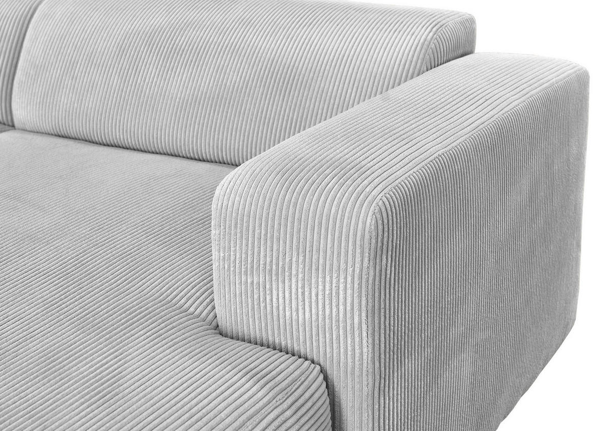 ECKSOFA BASMA in Cord Taupe  298/175 cm  - Taupe/Schwarz, Design, Kunststoff/Textil (298/175cm) - P & B