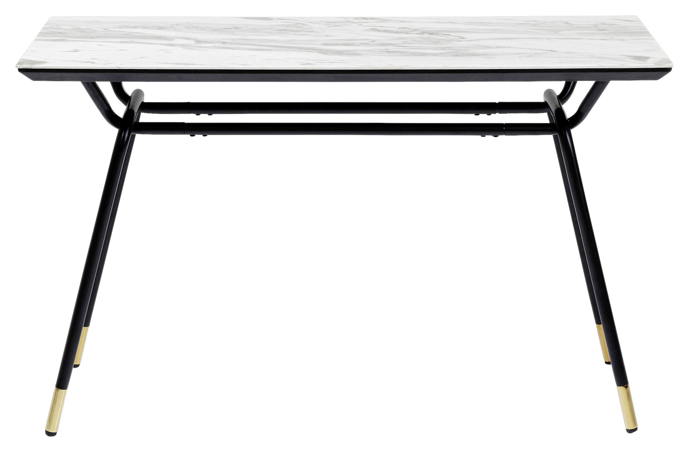 KONSOLE Schwarz, Weiß  - Schwarz/Weiß, Design, Glas/Metall (120/45/75cm) - Kare-Design