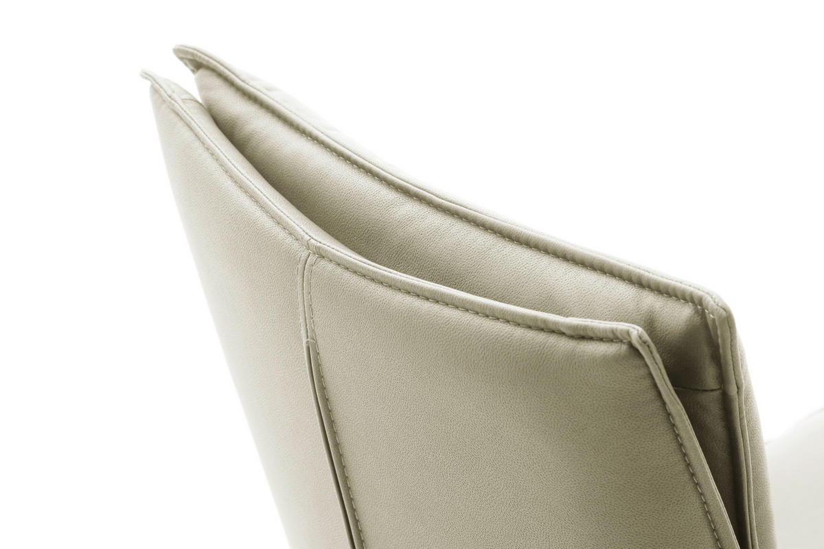 STUHL drehbar beschichtet Edelstahlfarben, Cappuccino  - Edelstahlfarben/Cappuccino, Design, Textil/Metall (49/90/65cm) - Novel
