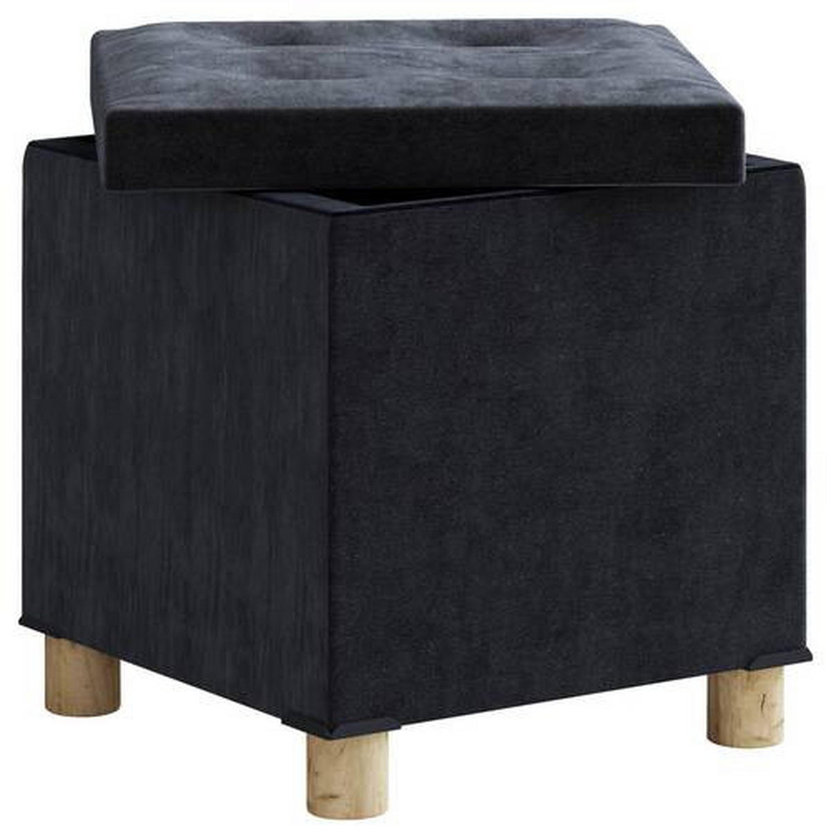 SITZBOX in Textil Anthrazit  - Anthrazit/Braun, Modern, Holzwerkstoff/Textil (38/40/38cm) - MID.YOU
