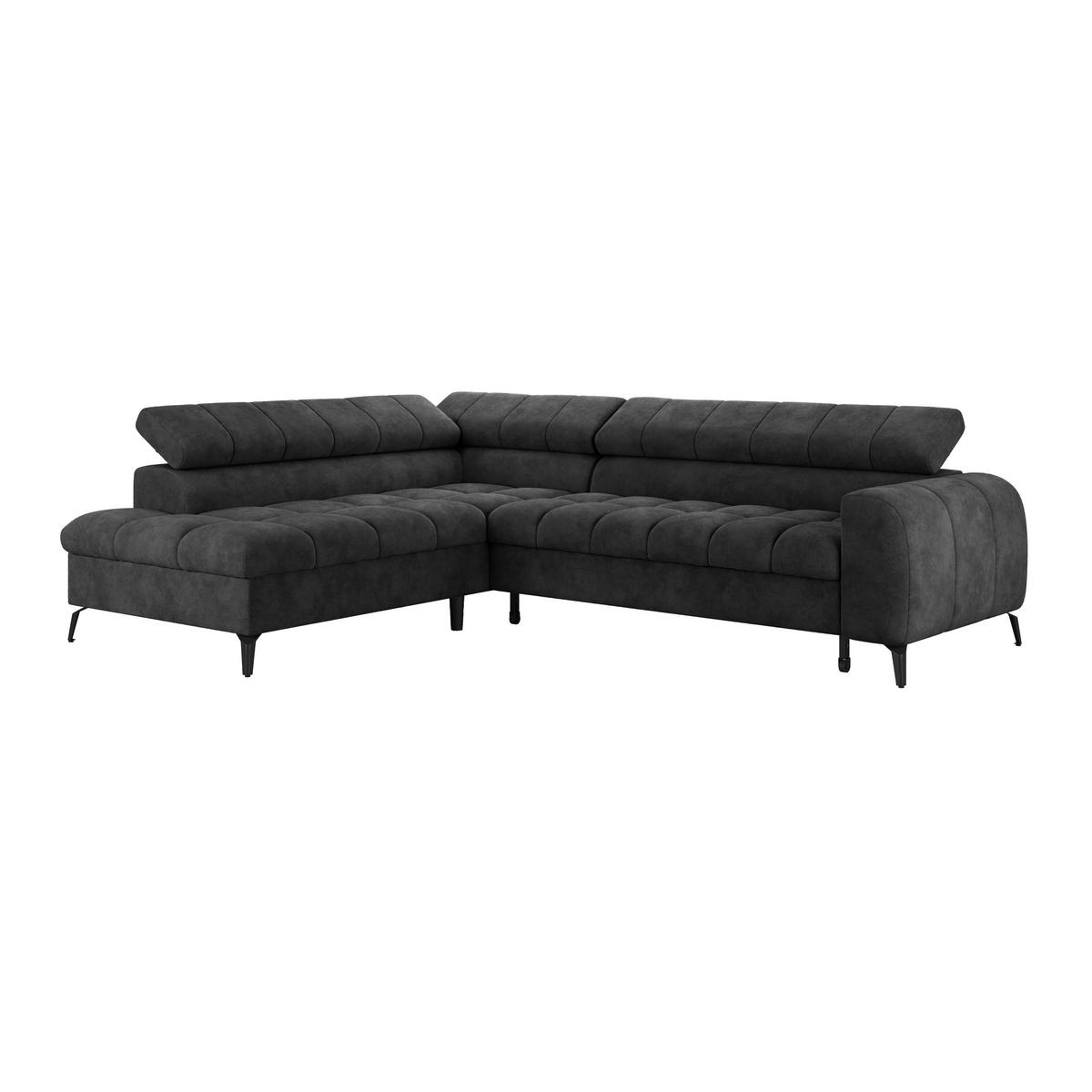 ECKSOFA Schwarz  - Schwarz, Trend, Kunststoff/Textil (203/261cm) - Livetastic