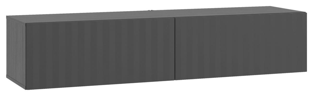 STOJAN NA TV, biela, biela s vysokým leskom, čierna, 154/32/42 cm - čierna/biela, Basics, kompozitné drevo (154/32/42cm) - Xora