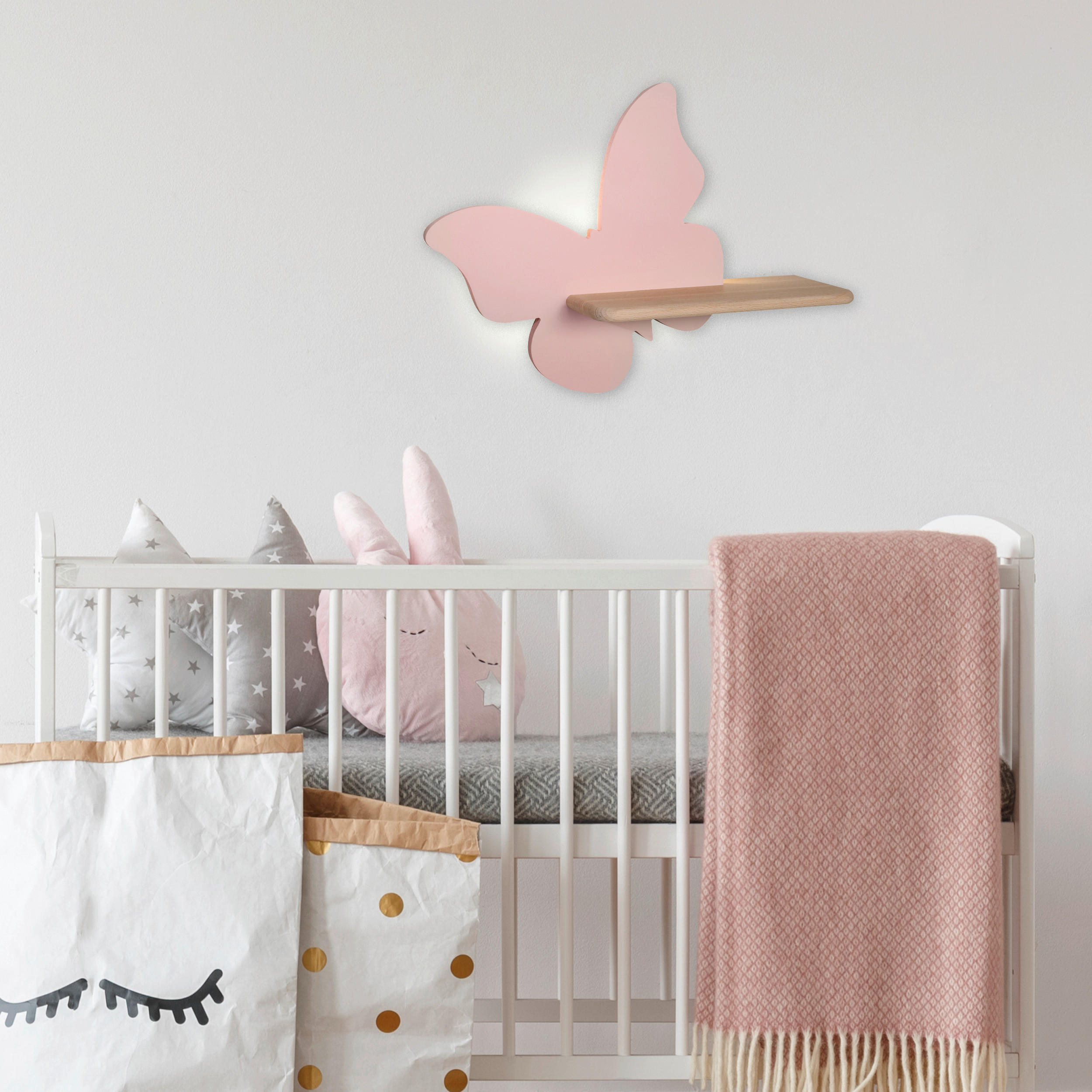 KINDERWANDLEUCHTE 40/12/29.5 cm   - Pink, Basics, Holz/Holzwerkstoff (40/12/29.5cm)