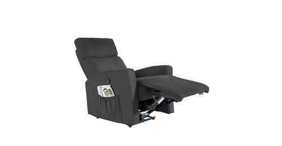 FERNSEHSESSEL in Webstoff Anthrazit - Anthrazit/Weiß, KONVENTIONELL, Textil/Metall (76/87-102/93-156cm) - Carryhome