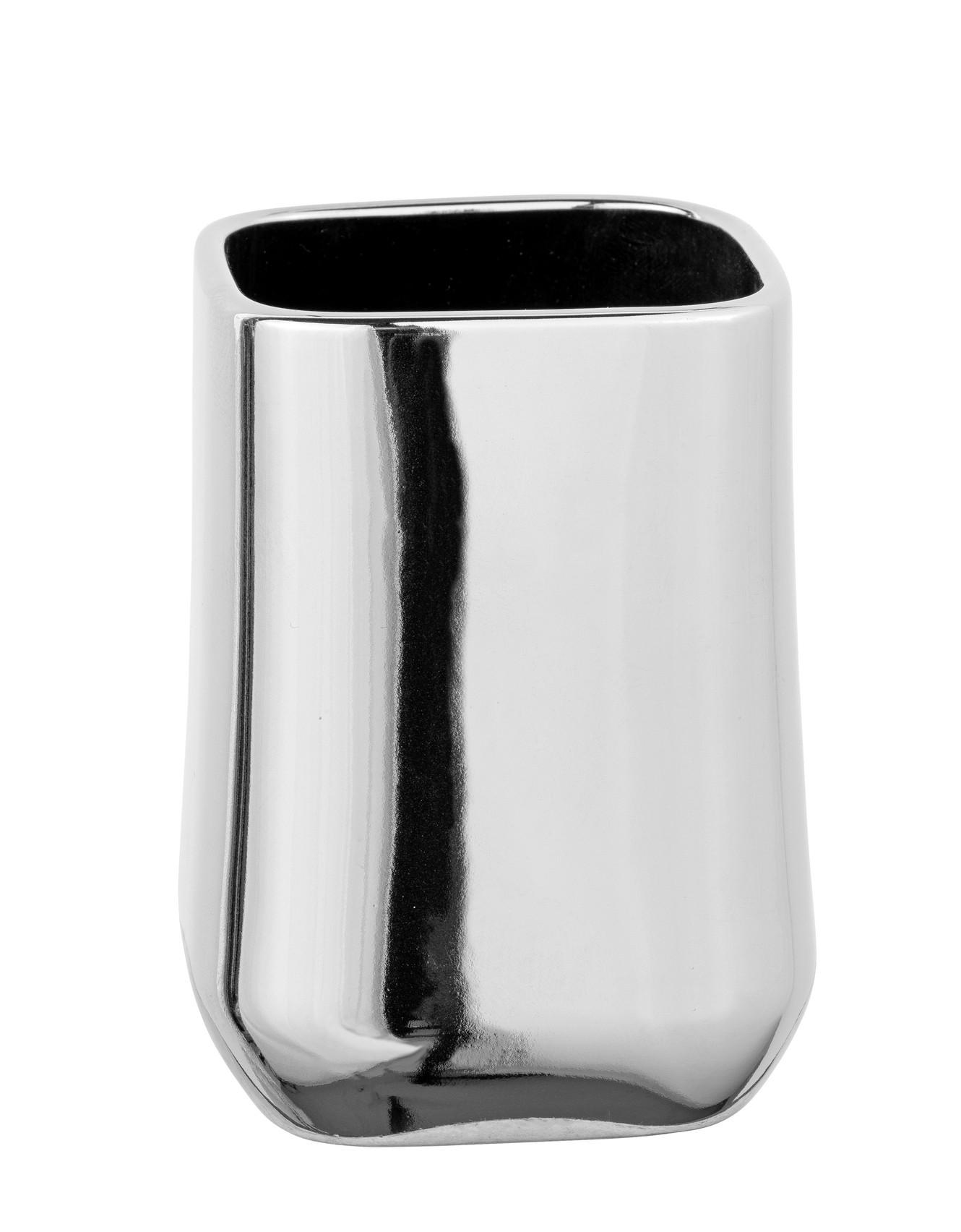 ZAHNPUTZBECHER ADINE  - Chromfarben, KONVENTIONELL, Keramik (7,5/10,5/7,5cm) - Schöner Wohnen