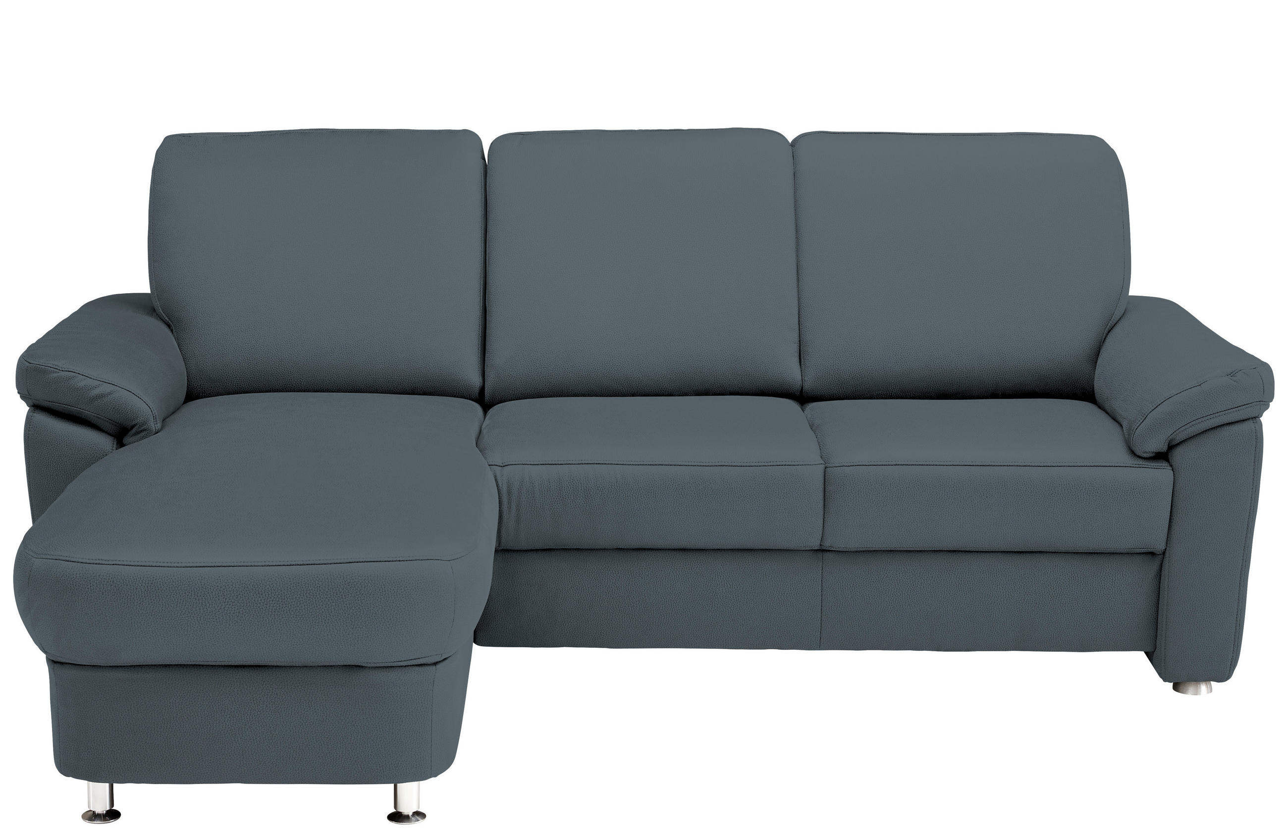 ECKSOFA Blau Flachgewebe - Chromfarben/Blau, KONVENTIONELL, Textil/Metall (163/220cm) - Beldomo System
