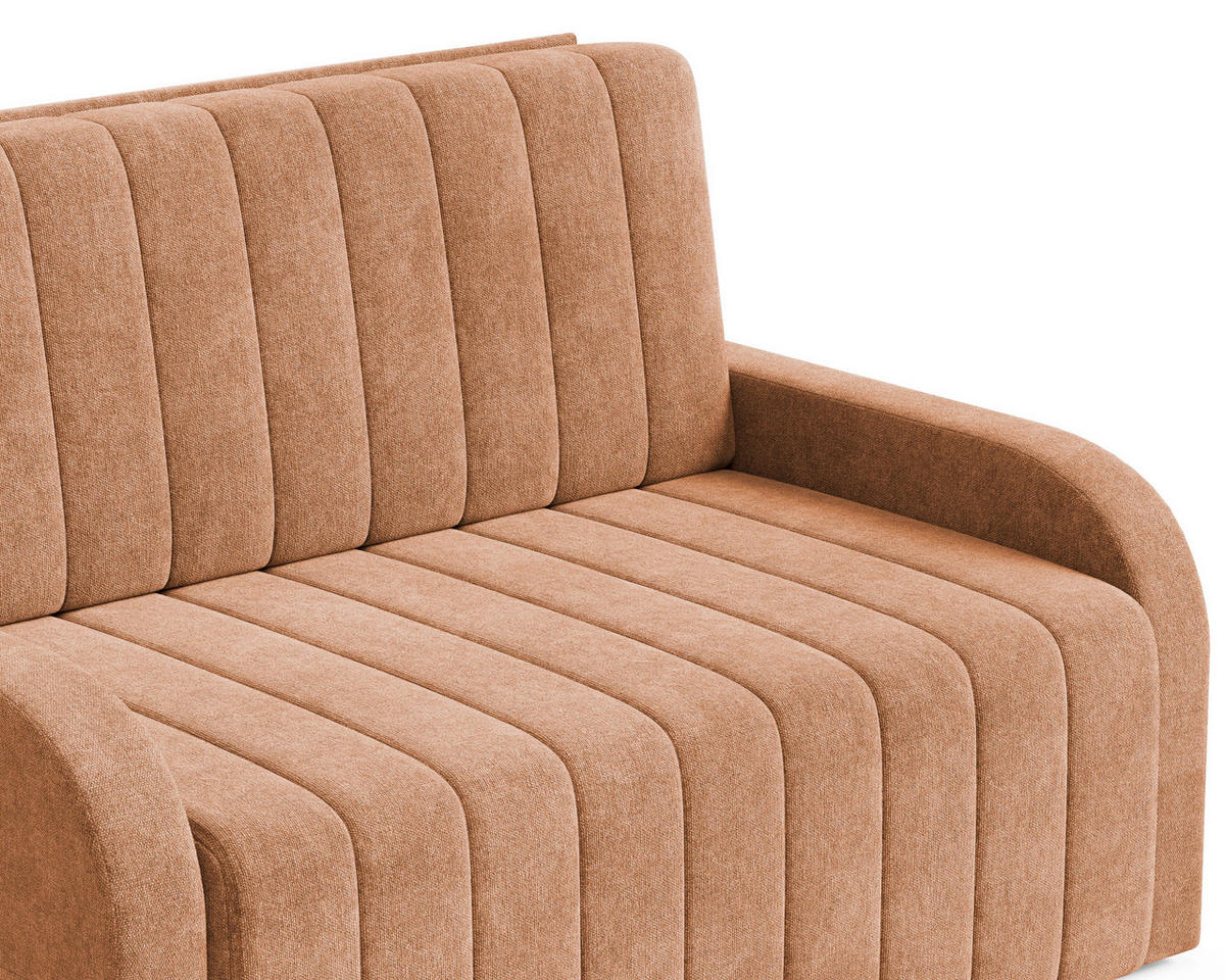 SCHLAFSOFA ALASKA 120 in Rostfarben  - Rostfarben/Schwarz, Design, Kunststoff/Textil (141/90/104cm) - MID.YOU