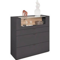 HIGHBOARD Graphitfarben  121,9/121,5/45,2 cm  - Schwarz/Graphitfarben, Design, Glas/Holzwerkstoff (121,9/121,5/45,2cm) - Dieter Knoll