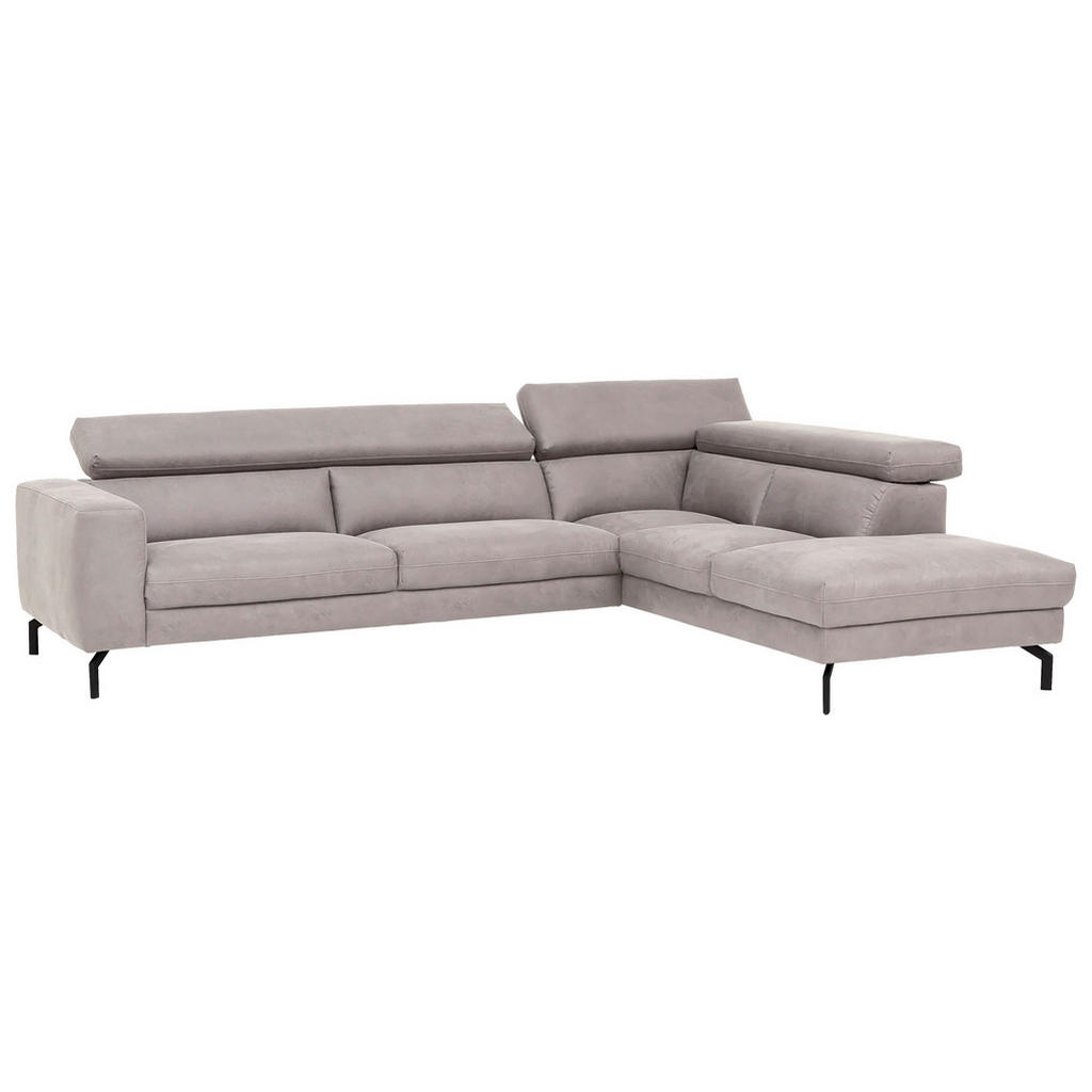 Thumbnail - Trendmanufaktur Ecksofa California, Silber, Textil, 4-Sitzer, Ottomane rechts, L-Form, 305x233 cm, seitenverkehrt erhält...