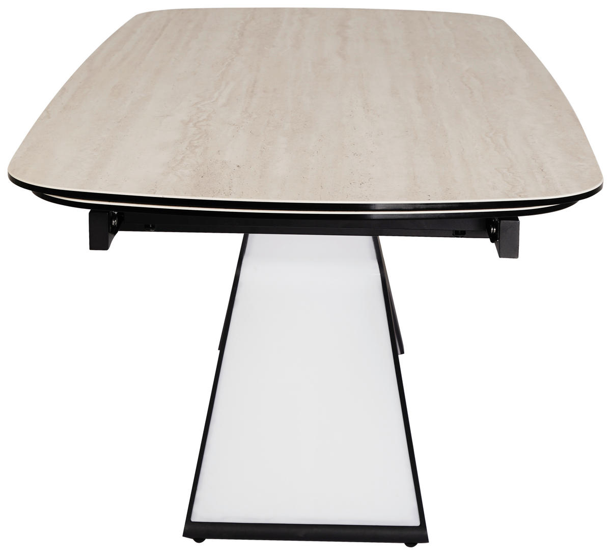 ESSTISCH 200-280/98/76 cm  Metall, Glas, Keramik ausziehbar rechteckig Schwarz, Taupe  - Taupe/Schwarz, Design, Glas/Keramik (200-280/98/76cm) - Belluti