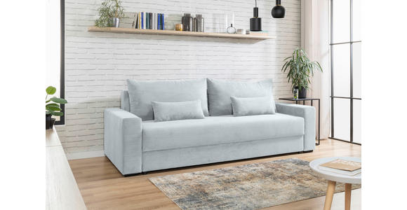 SCHLAFSOFA Cord Grau  - Schwarz/Grau, KONVENTIONELL, Kunststoff/Textil (233/92/108cm) - Carryhome