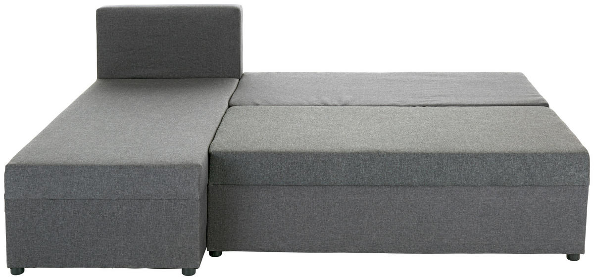 ECKSOFA Grau Webstoff  - Schwarz/Grau, Design, Kunststoff/Textil (195/147cm) - P & B