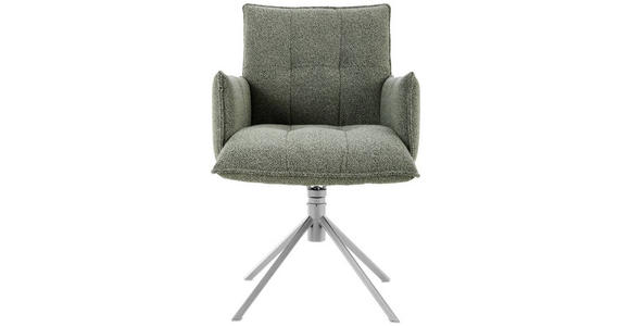 ARMLEHNSTUHL in Flachgewebe - Edelstahlfarben/Hellgrün, Design, Textil/Metall (55/85/65cm) - Valnatura