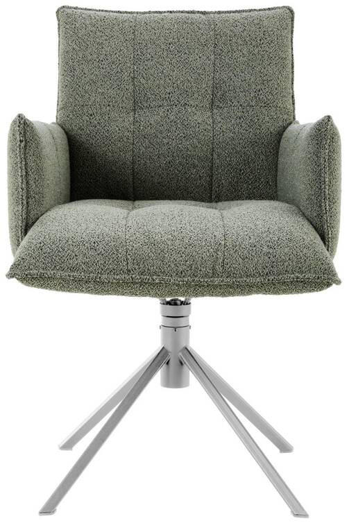 ARMLEHNSTUHL  in Flachgewebe  - Edelstahlfarben/Hellgrün, Design, Textil/Metall (55/85/65cm) - Valnatura