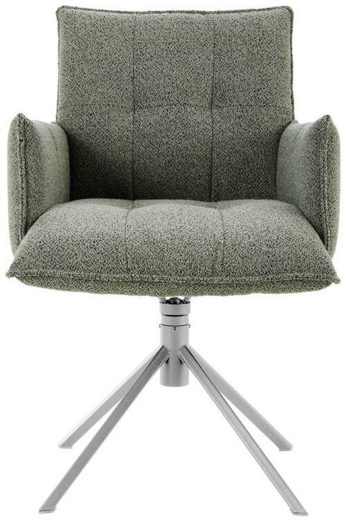 ARMLEHNSTUHL  in Flachgewebe  - Edelstahlfarben/Hellgrün, Design, Textil/Metall (55/85/65cm) - Valnatura
