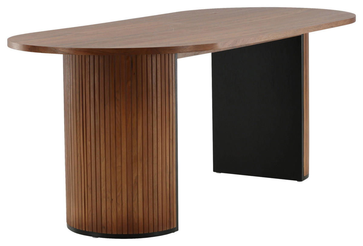 ESSTISCH furniert oval Naturfarben, Schwarz  - Schwarz/Naturfarben, Design, Holz/Holzwerkstoff (200/90/75cm) - Livetastic