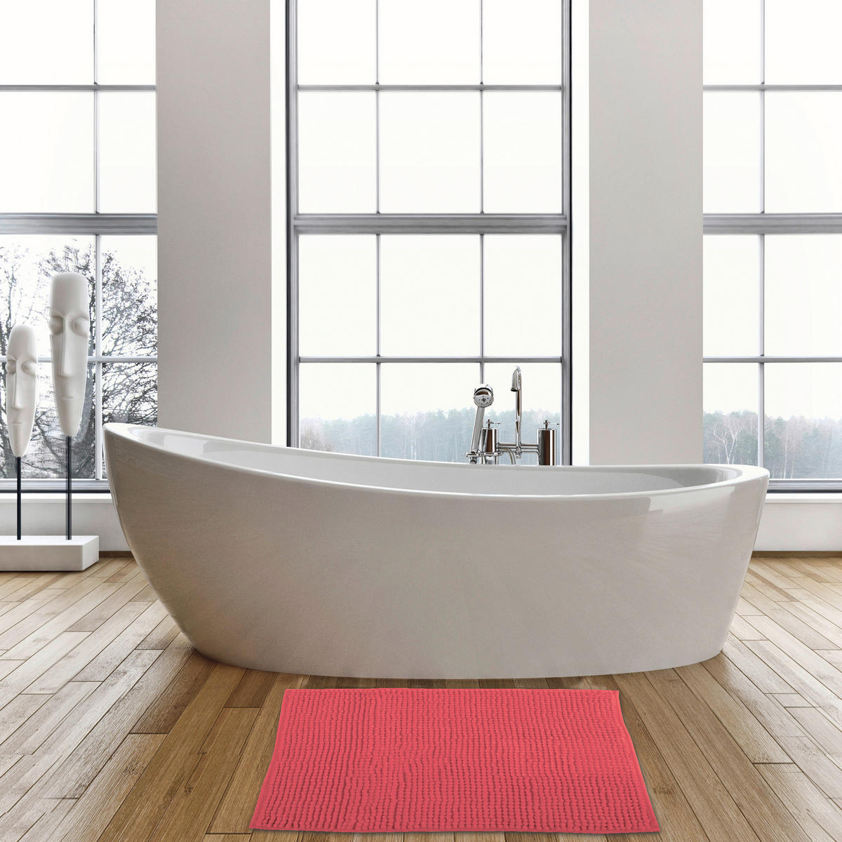 BADEMATTE Rot 50/80 cm  - Rot, Basics, Textil (50/80cm) - MSV