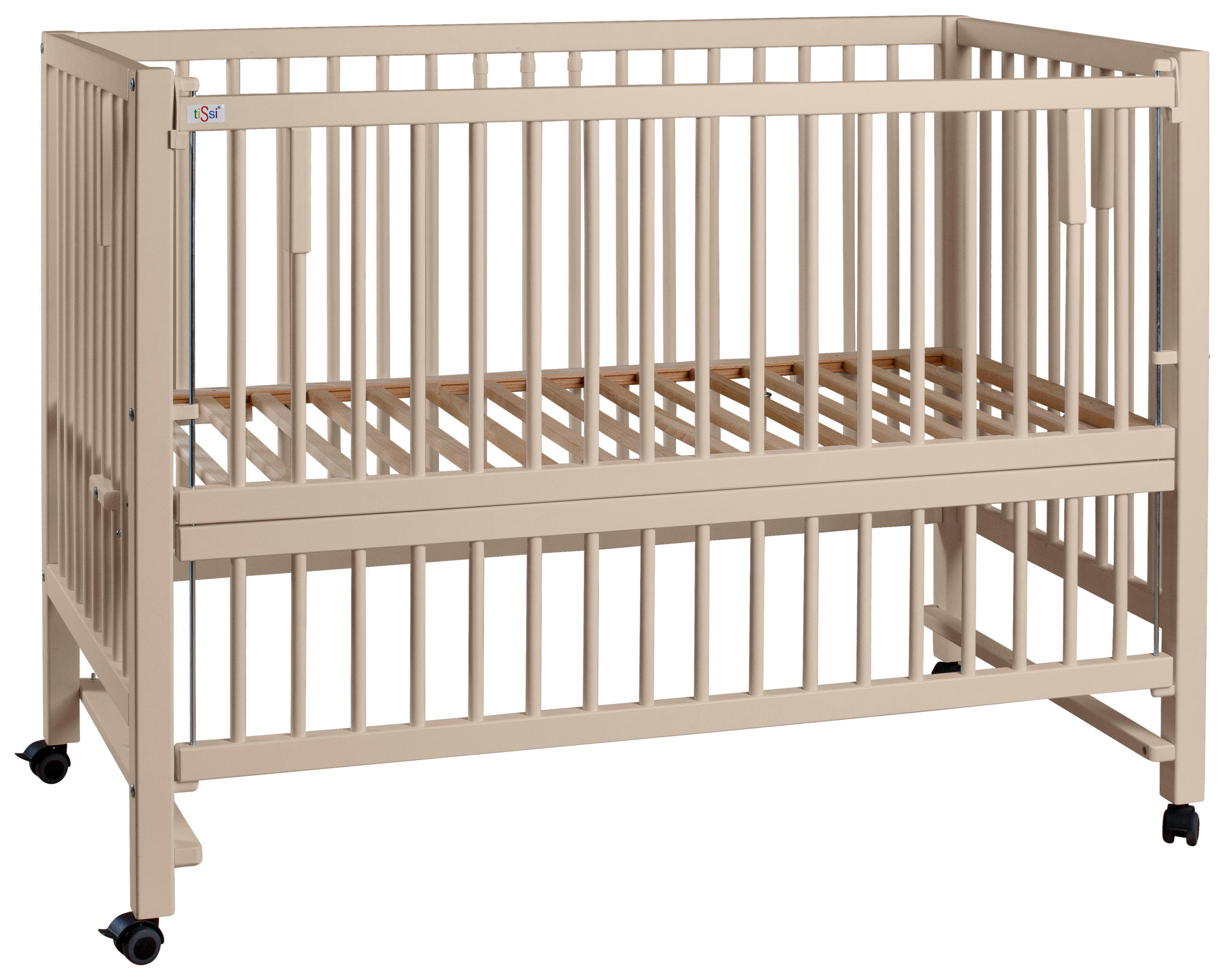 BEISTELLBETT Hajo   - Kaschmir, Basics, Holz (124/95/64cm) - tiSsi