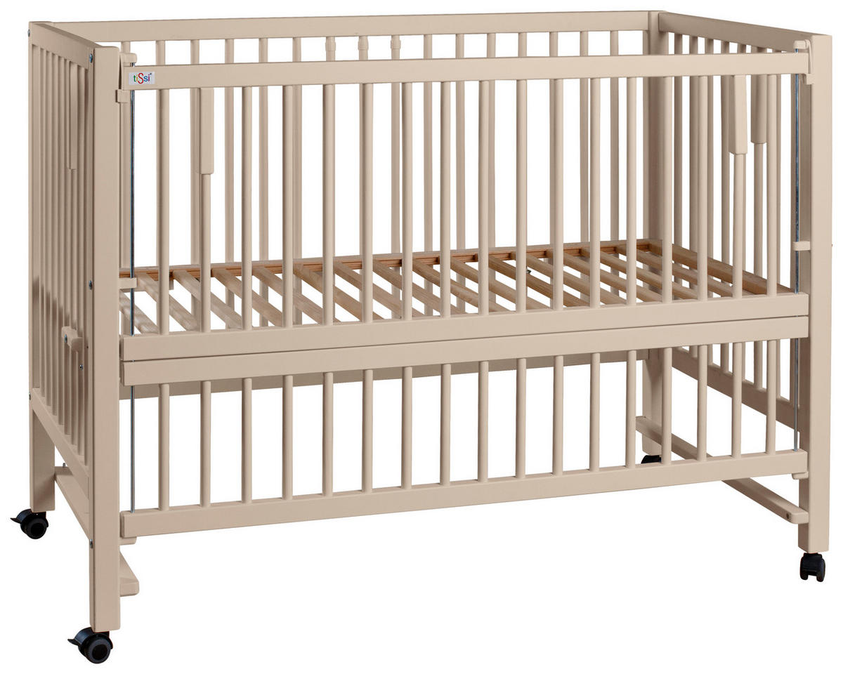 BEISTELLBETT Hajo   - Kaschmir, Basics, Holz (124/95/64cm) - tiSsi