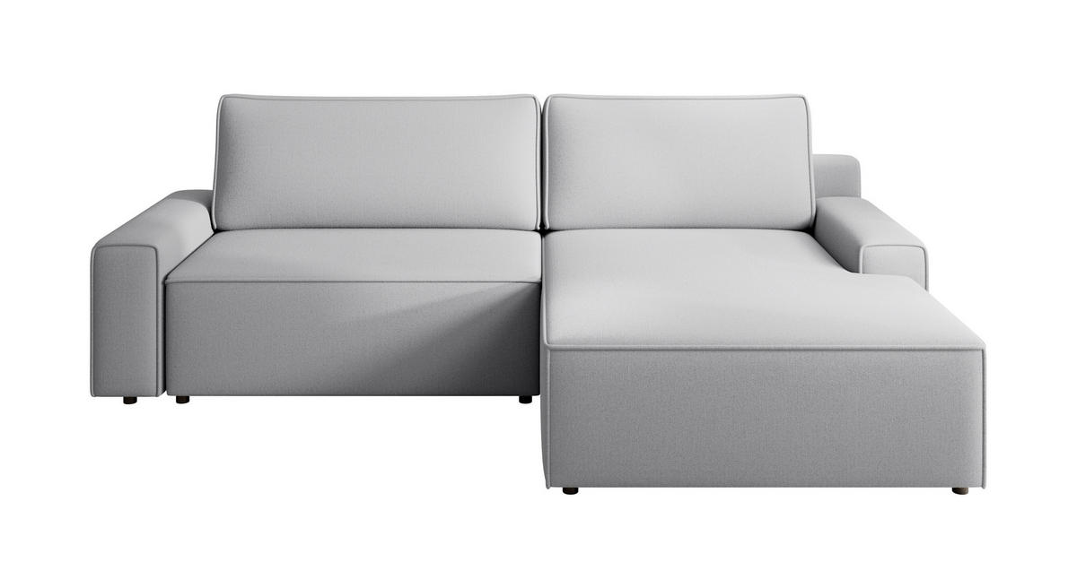 ECKSCHLAFSOFA CHALLANGE  mit Schlafen auf Sitzhöhe, Rücken echt, Armteil links, Armteil rechts Struktur Grau  - Schwarz/Grau, MODERN, Kunststoff/Textil (246/168cm) - Trendmanufaktur