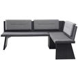 ECKBANKGRUPPE Webstoff, Mikrofaser Grau, Schwarz, Hellgrau  - Hellgrau/Schwarz, KONVENTIONELL, Textil (205/155cm) - Cantus