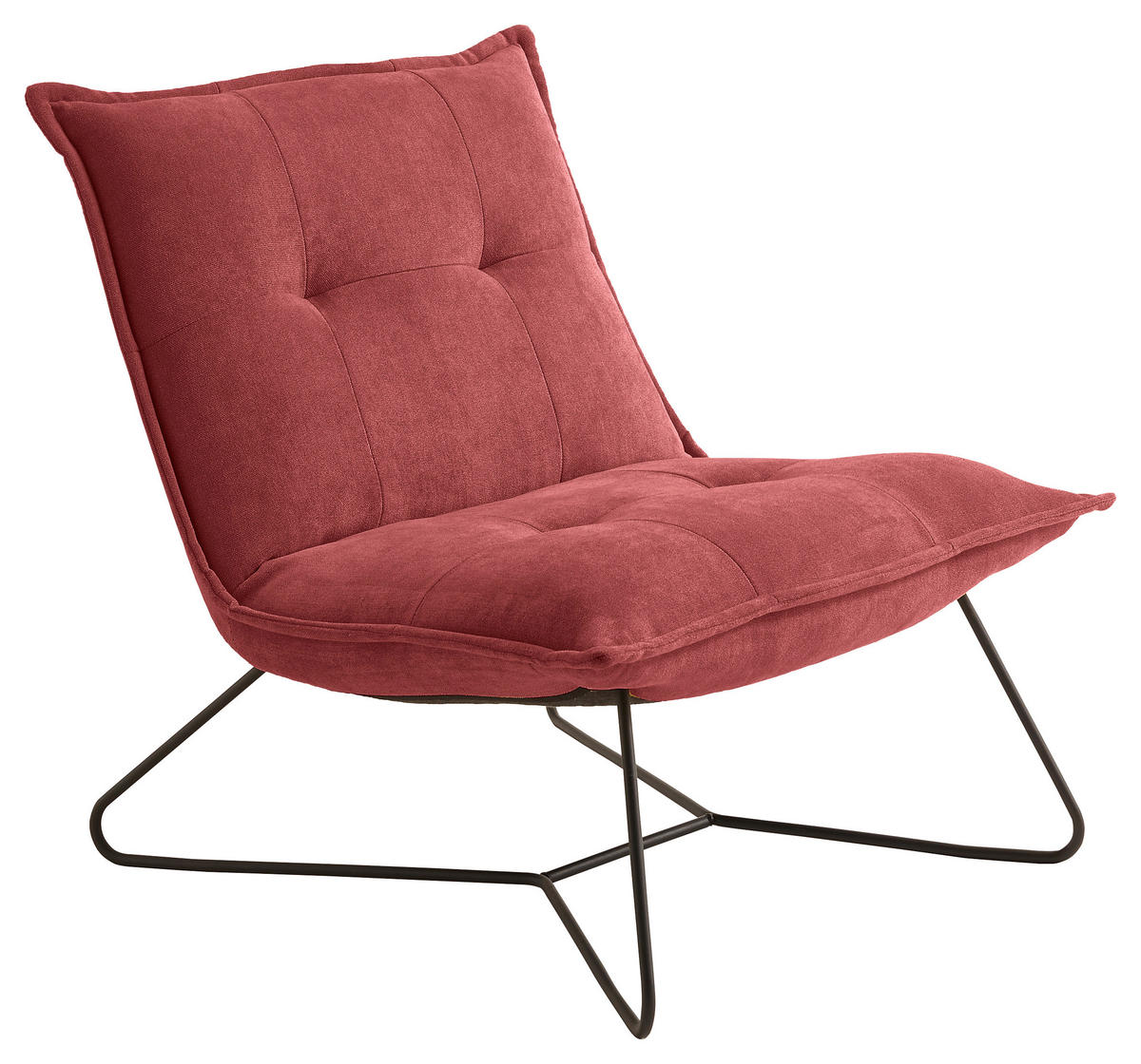 FOTELJA metal, tekstil  boje bobica   - boje bobica/crna, Basics, metal/tekstil (69/76/86cm) - MID.YOU