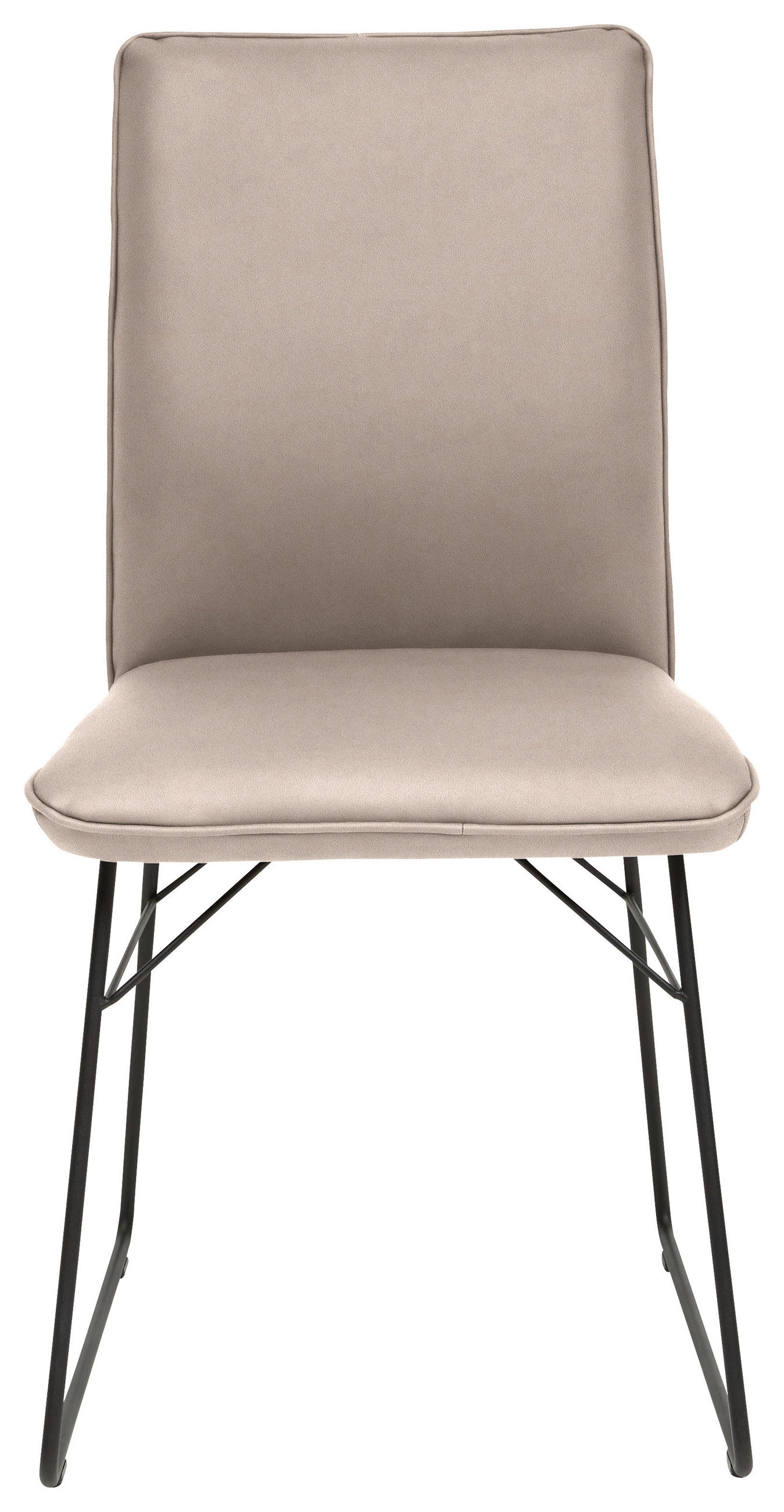 STUHL  in Stahl Mikrofaser Metall, Textil  - Greige/Schwarz, Design, Textil/Metall (46/91/60cm) - Dieter Knoll