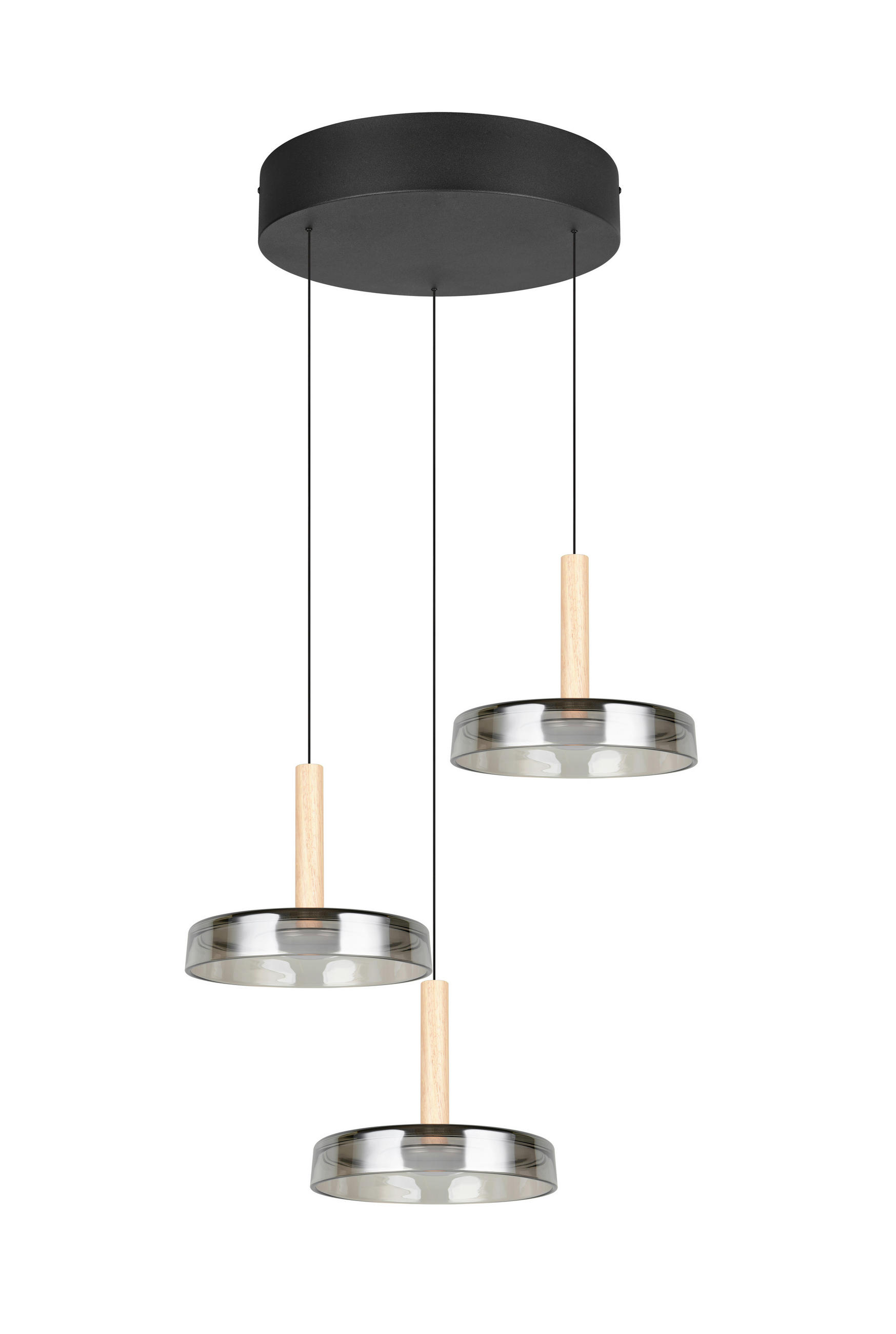 LED-PENDELLEUCHTE 35/200 cm  - Schwarz/Grau, Design, Glas/Metall (35/200cm) - Trio Leuchten