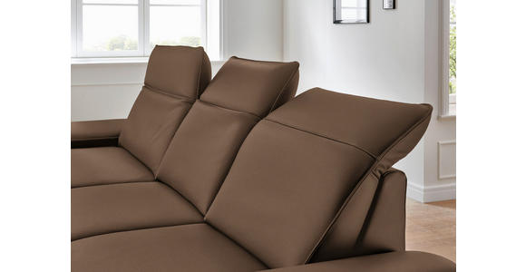 ECKSOFA in Echtleder Braun 193/328 cm - Schwarz/Braun, Design, Leder/Metall (193/328cm) - Dieter Knoll