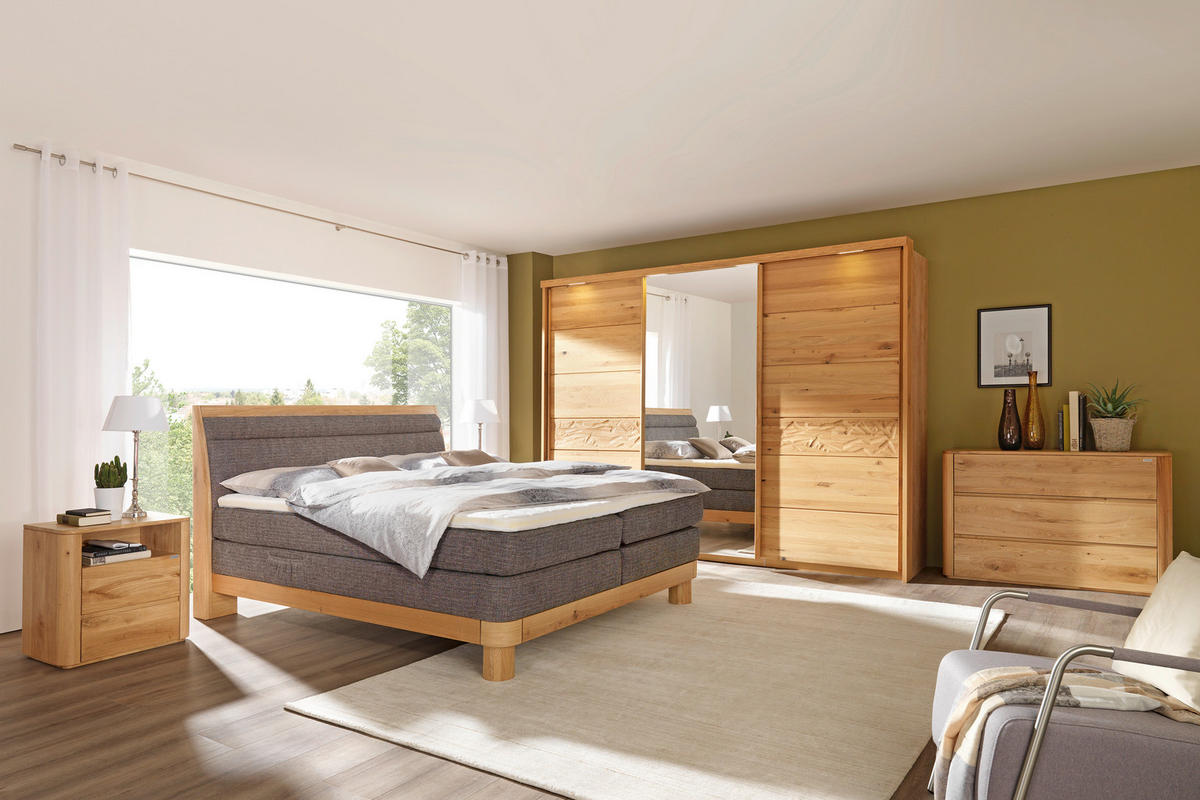 SCHWEBETÜRENSCHRANK 285/216/70 cm 3-türig Eichefarben  - Eichefarben, KONVENTIONELL, Glas/Holz (285/216/70cm) - Linea Natura