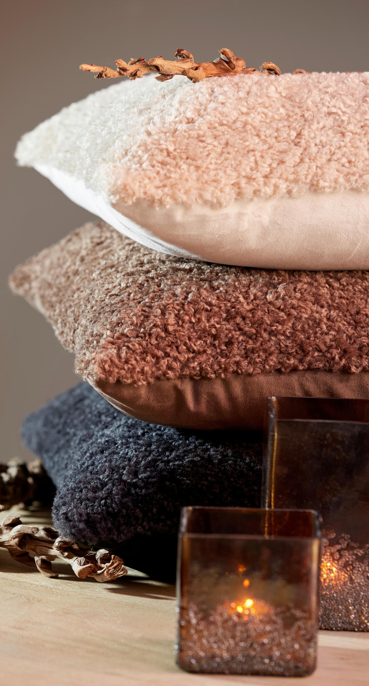 ZIERKISSEN LINA 45/45 cm  - Braun, LIFESTYLE, Textil (45/45cm) - Light & Living