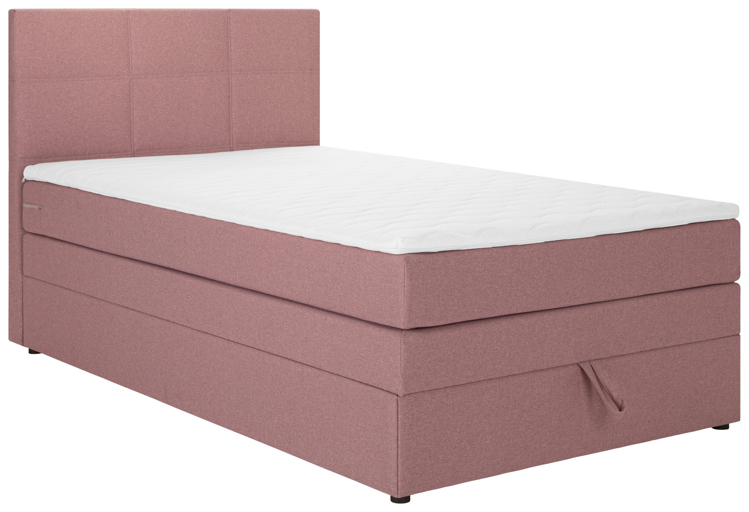 BOXSPRINGBETT 120/200 cm  in Altrosa  - Schwarz/Altrosa, Design, Kunststoff/Textil (120/200cm) - Welnova