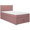 BOXSPRINGBETT 90/200 cm,  in Altrosa  - Schwarz/Altrosa, Design, Kunststoff/Textil (90/200cm) - Welnova