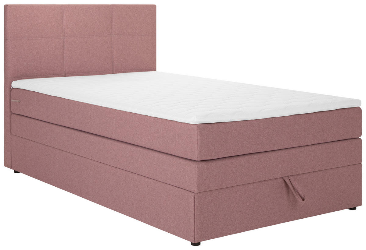 BOXSPRINGBETT 90/200 cm  Altrosa  - Schwarz/Altrosa, Design, Kunststoff/Textil (90/200cm) - Welnova