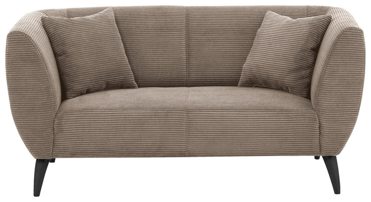 2-SITZER-SOFA in Cord Graubraun  - Graubraun/Schwarz, Modern, Holz/Textil (172/83/88cm) - MID.YOU
