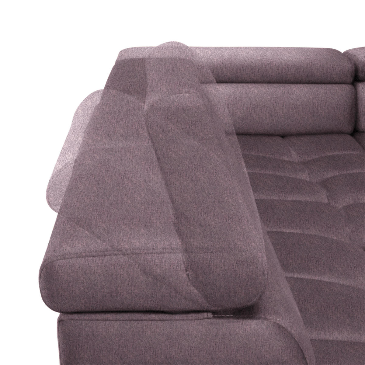 WOHNLANDSCHAFT in Samt, Webstoff Flieder  - Flieder/Schwarz, Design, Textil/Metall (216/385/177cm) - Welnova