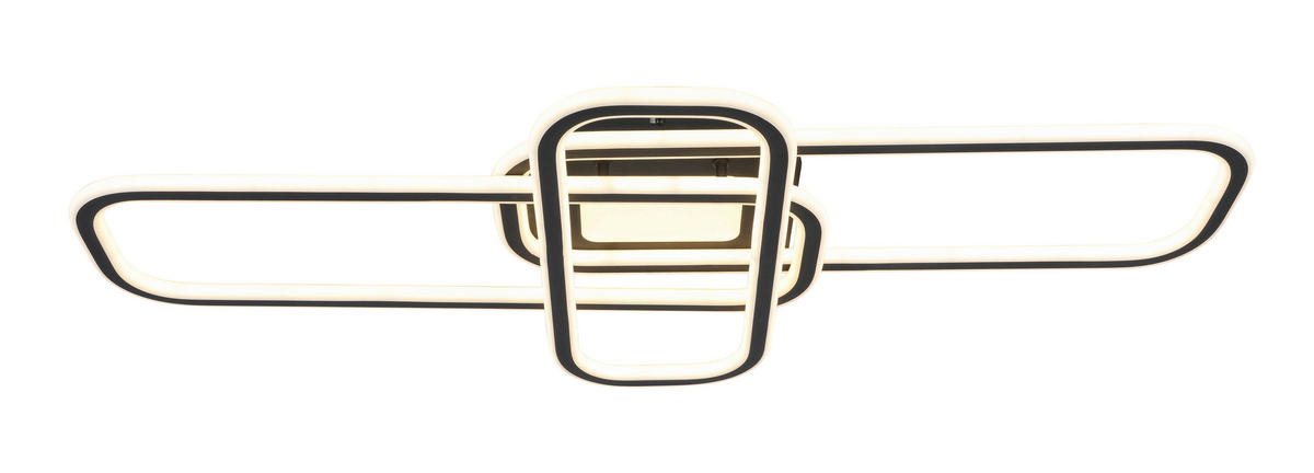 STROPNÍ LED SVÍTIDLO, 103/46/11 cm - bílá/černá, Design, kov/plast (103/46/11cm) - Novel