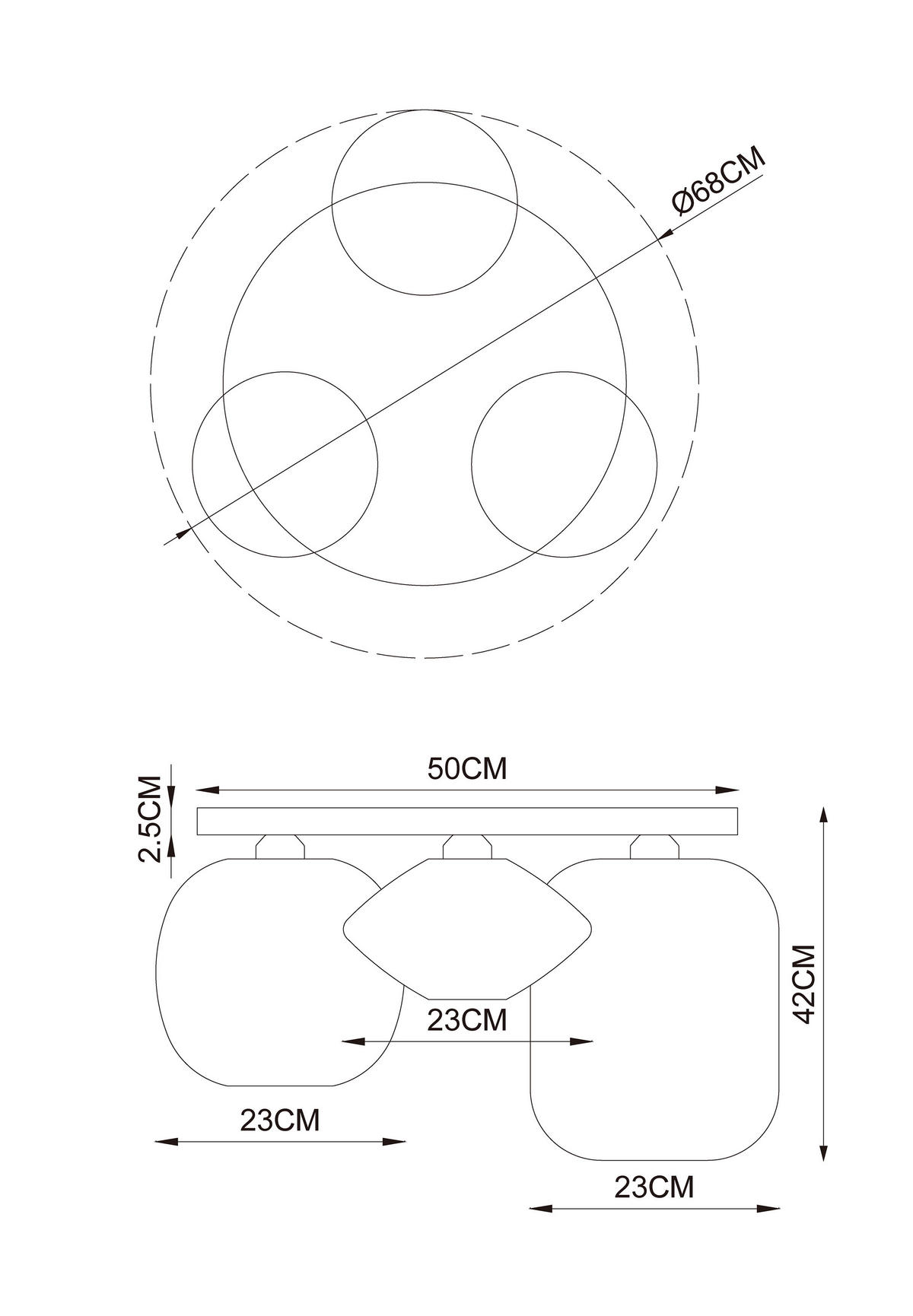 DECKENLEUCHTE    68/68/42 cm  - Beige, Design, Textil/Metall (68/68/42cm) - Collet's Monde