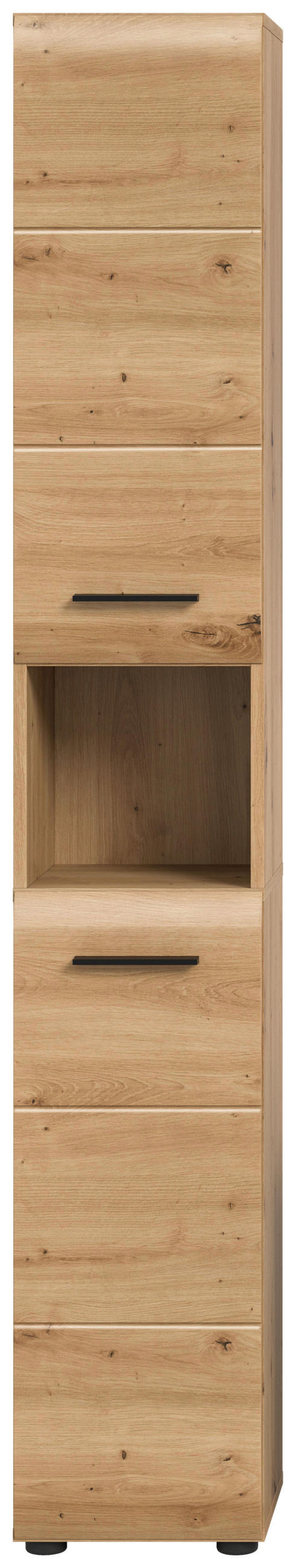 HOCHSCHRANK 30/185/30 cm  - Schwarz/Eiche Artisan, Basics, Holzwerkstoff/Kunststoff (30/185/30cm) - MID.YOU