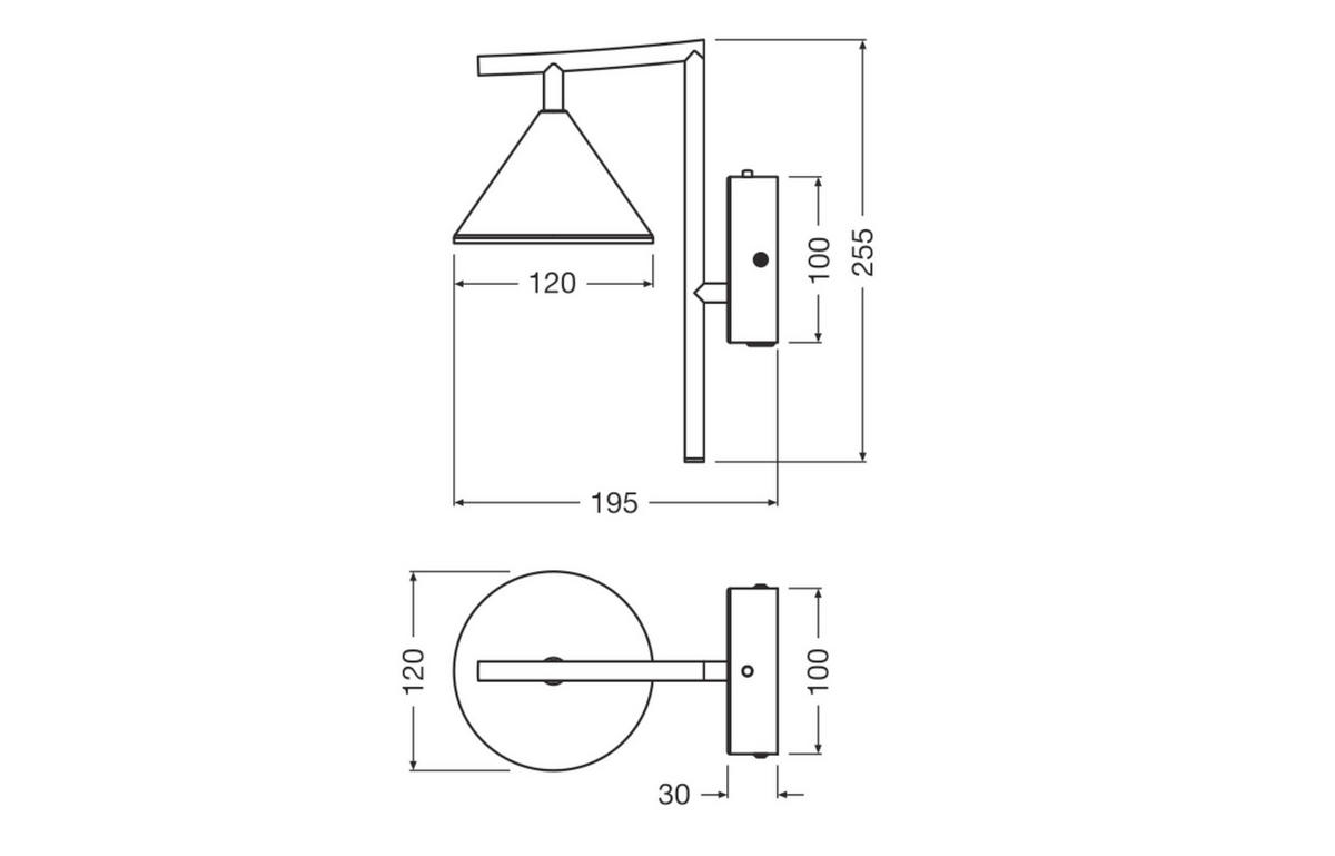 LED-WANDLEUCHTE 12/19.5/25.5 cm   - Design, Kunststoff (12/19.5/25.5cm) - Osram