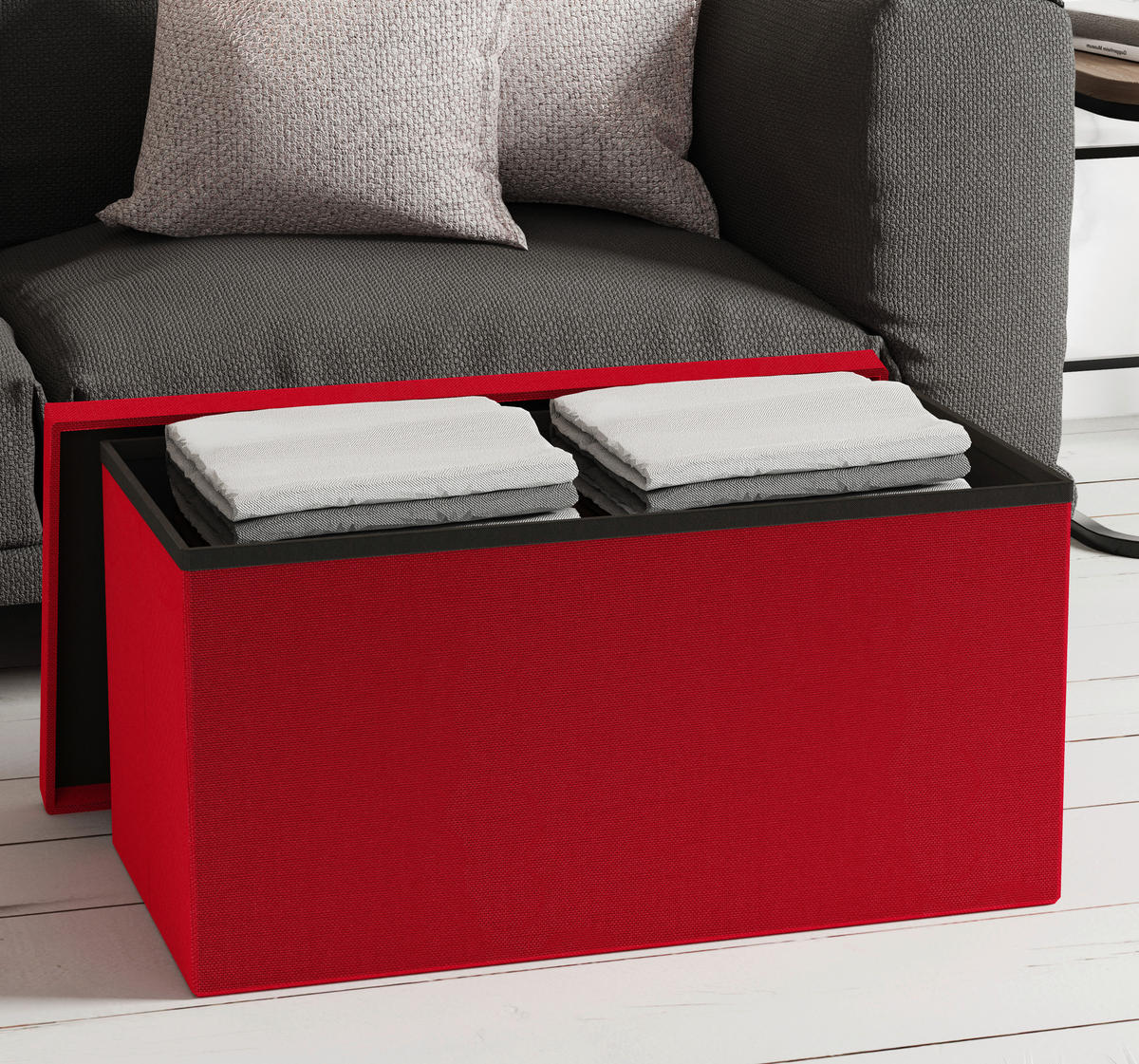 SITZBOX in Kunststoff, Holzwerkstoff Rot  - Rot, Basics, Holzwerkstoff/Kunststoff (76/38/38cm) - MID.YOU